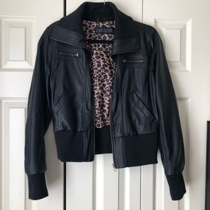 Faux Leather Bomber Jacket